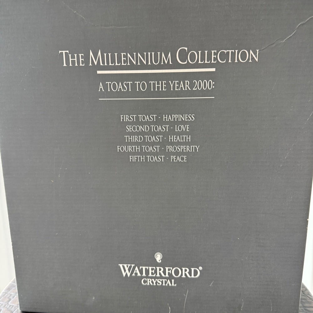 Waterford Millennium Collection Health Toasting Flute Pair Clear Excellent OS - Picture 2 of 7